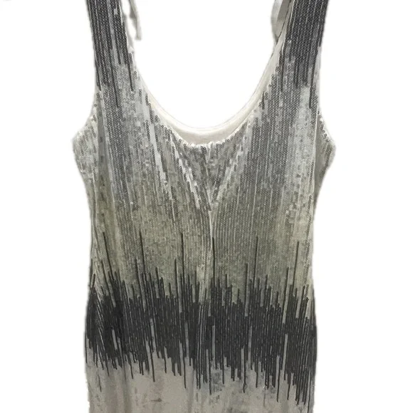 As You Wish Silver & White Ombré Sequin Mini Dress Size Medium - Picture 3 of 8